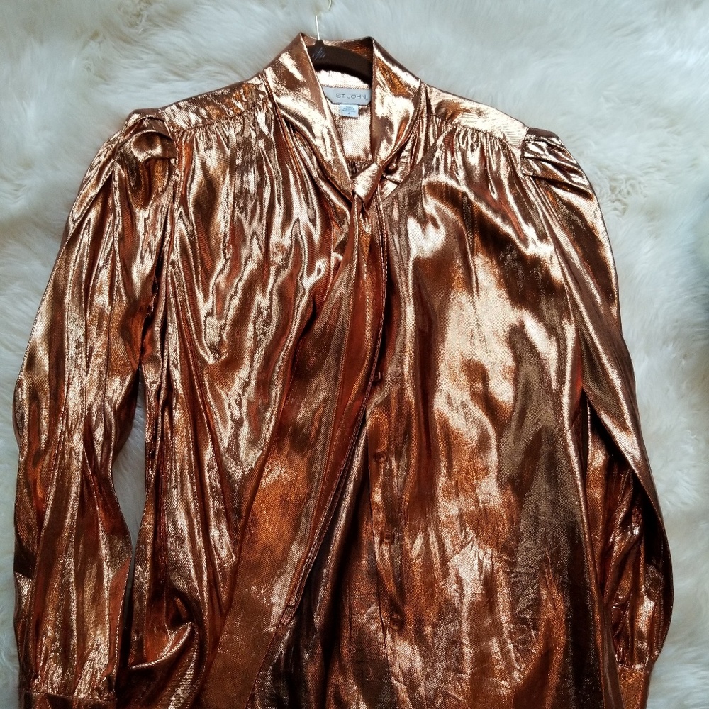 Vintage st john gold metallic blouse